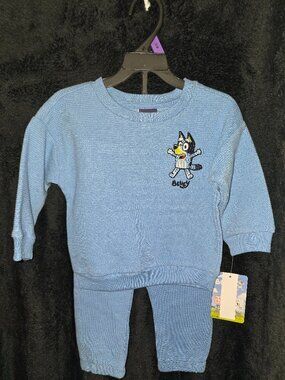 Bluey 2-Piece Waffle Knit Outfit – Long Sleeve & Pants – NEW